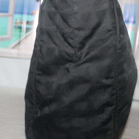 Authentic Chanel Italy Jacquard Leather Travel Line Tote Bag Purse Bag w freebie - Picture 12 of 16